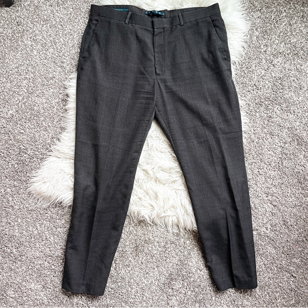 Perry Ellis Gray Textured Dress Pants 38x30